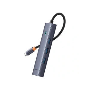 HUB 6w1 Baseus UltraJoy USB-C / HDMI4K@30Hz, 3xUSB-A 3.0+ USB-C PD+RJ45 (szary)