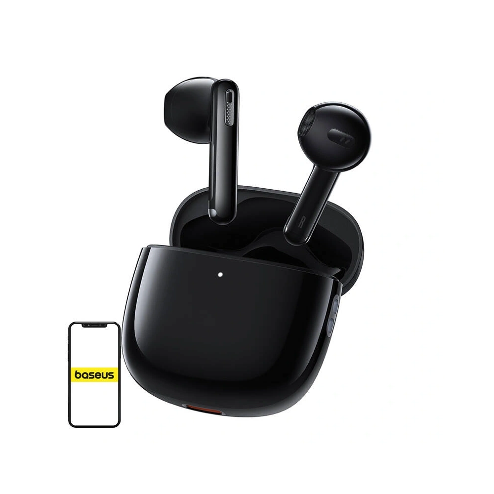Bezprzewodowe słuchawki douszne TWS Baseus Bowie WX5 Bluetooth 5.3 (czarny)