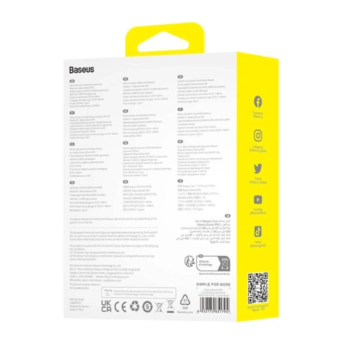 Bezprzewodowe słuchawki douszne TWS Baseus Bowie WX5 Bluetooth 5.3 (czarny)