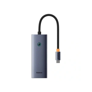 HUB 5w1 Baseus UltraJoy 5-Port USB-C / 4xUSB-A 3.0, USB-C PD Szary