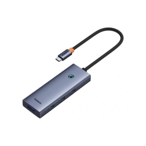 HUB 5w1 Baseus UltraJoy 5-Port USB-C / 4xUSB-A 3.0, USB-C PD Szary
