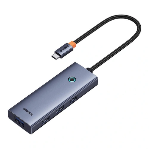 HUB 5w1 Baseus UltraJoy 5-Port USB-C / 4xUSB-A 3.0, USB-C PD Szary