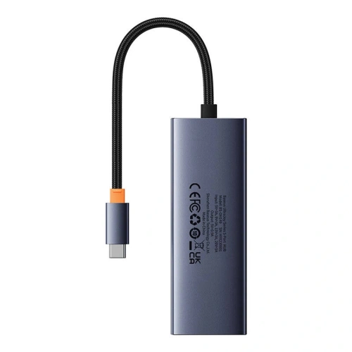 HUB 5w1 Baseus UltraJoy 5-Port USB-C / 4xUSB-A 3.0, USB-C PD Szary
