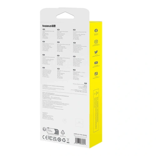 HUB 5w1 Baseus UltraJoy 5-Port USB-C / 4xUSB-A 3.0, USB-C PD Szary