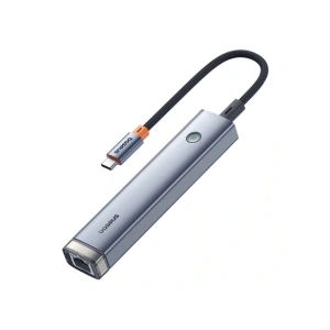 HUB 5w1 Baseus Ultra Joy USB-C / HDMI 2xUSB3.0, USB-C PD, RJ45 (szary)