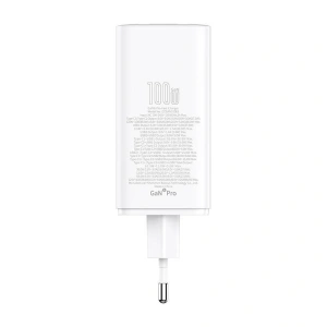 Ładowarka sieciowa Baseus GaN6 Pro 2xUSB-C, 2xUSB-A 100W (biała)