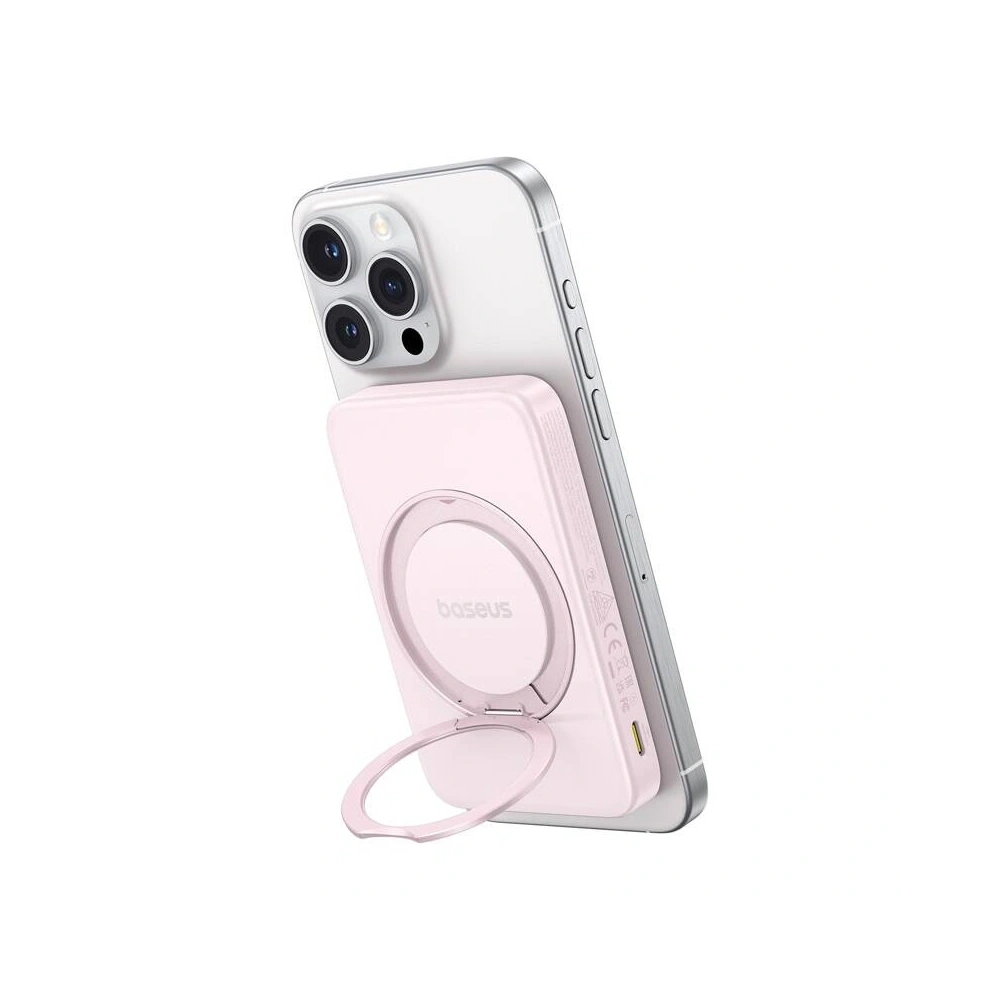 Powerbank Baseus ze stojakiem PicoGo Qi2 5000mAh 20W (różowy)