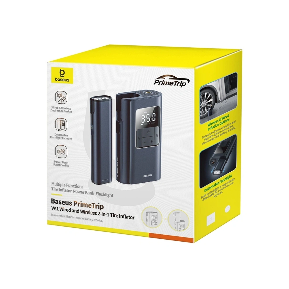 Pompka Baseus PrimeTrip VA1 2w1 z latarką czarna