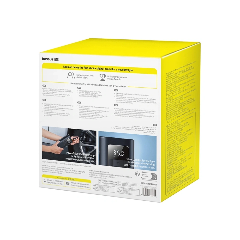 Pompka Baseus PrimeTrip VA1 2w1 z latarką czarna