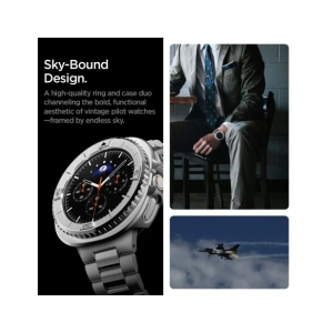 Nakładka Spigen Bezel Tune Pro Pilot do Samsung Galaxy Watch 8 Classic 46mm Silver