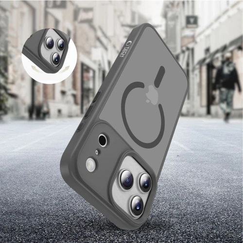 Etui Tech-Protect Magmat MagSafe do Apple iPhone 17 Pro Matte Crayon Grey