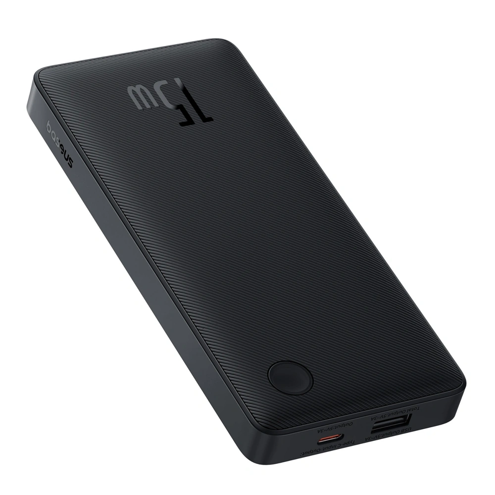 Powerbank Baseus Airpow Lite 10000mAh 15W z kablem Baseus Simple USB-C 30cm czarny