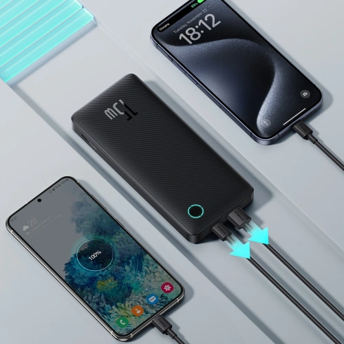 Powerbank Baseus Airpow Lite 10000mAh 15W z kablem Baseus Simple USB-C 30cm czarny