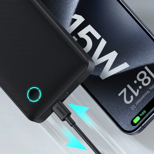 Powerbank Baseus Airpow Lite 10000mAh 15W z kablem Baseus Simple USB-C 30cm czarny