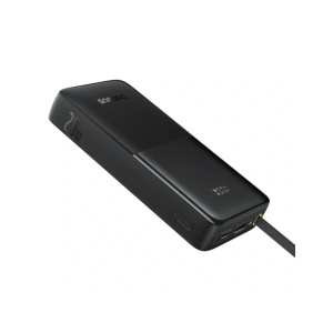 Powerbank Baseus Bipow 2 20000mah 20W z cyfrowym wyświetlaczem + wbudowany kabel USB-C czarny