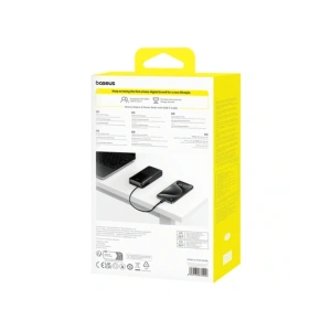 Powerbank Baseus Bipow 2 20000mah 20W z cyfrowym wyświetlaczem + wbudowany kabel USB-C czarny