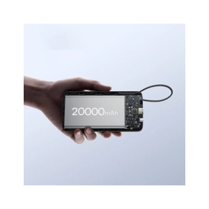 Powerbank Baseus Bipow 2 20000mah 20W z cyfrowym wyświetlaczem + wbudowany kabel USB-C czarny