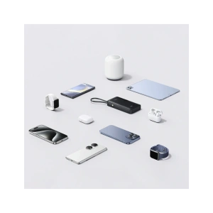 Powerbank Baseus Bipow 2 20000mah 20W z cyfrowym wyświetlaczem + wbudowany kabel USB-C czarny