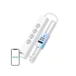 Inteligentna szybko ładująca listwa zasilająca Meross MSP844(EU), 4xAC, 2xUSB-A, 2xUSB-C (Matter)