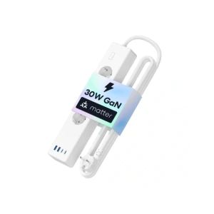 Inteligentna szybko ładująca listwa zasilająca Meross MSP844(EU), 4xAC, 2xUSB-A, 2xUSB-C (Matter)