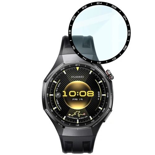 Szkło hybrydowe Bizon Glass Watch Edge Hybrid do Huawei Watch GT6 Pro 46mm czarne