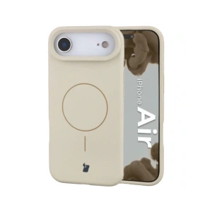 Silikonowe etui z pierścieniem magnetycznym Bizon Soft Case Magnetic do Apple iPhone Air écru