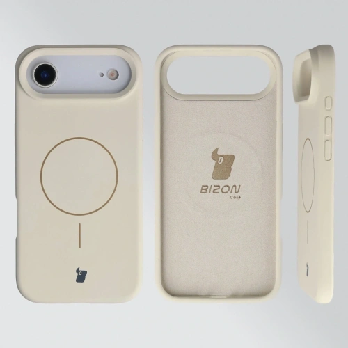Silikonowe etui z pierścieniem magnetycznym Bizon Soft Case Magnetic do Apple iPhone Air écru