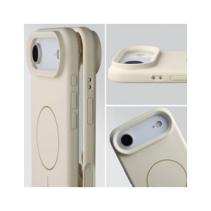 Silikonowe etui z pierścieniem magnetycznym Bizon Soft Case Magnetic do Apple iPhone Air écru