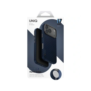 Etui UNIQ Keva EDGE do Apple iPhone 17 Pro Magclick Charging niebieski