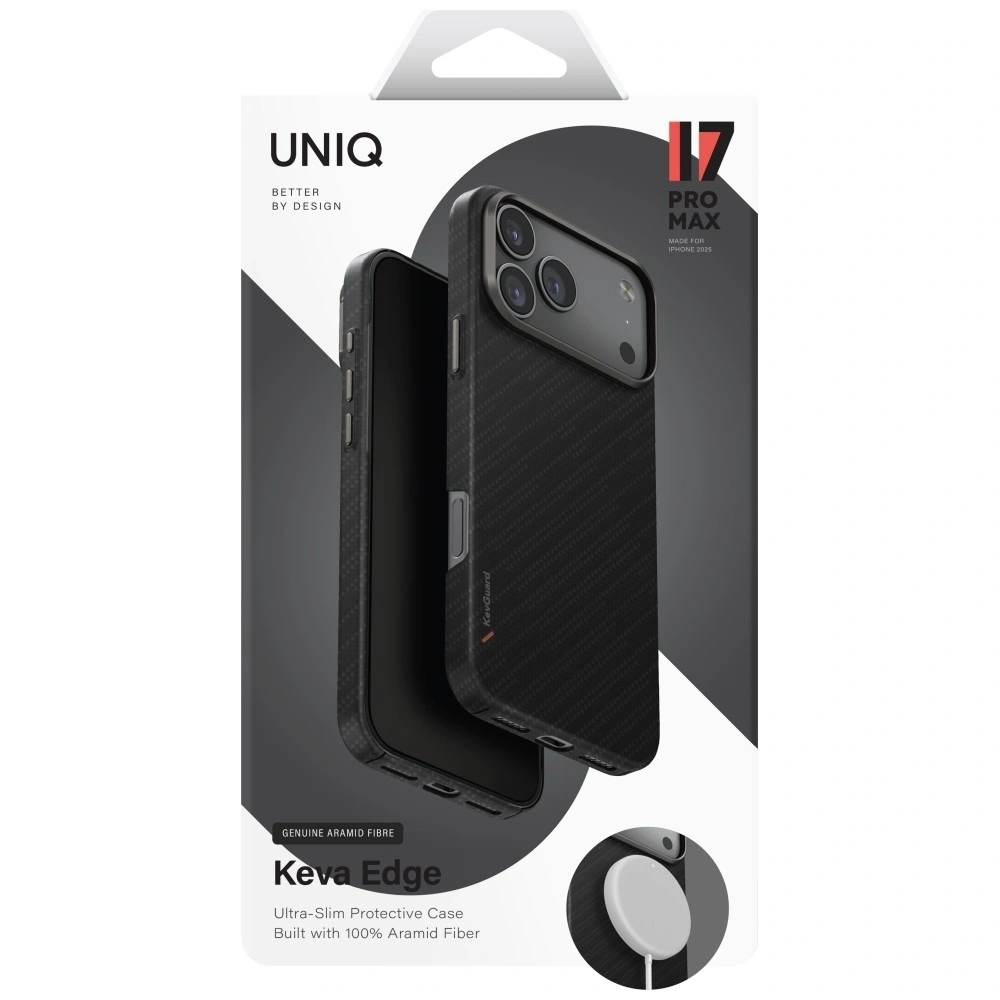 Etui UNIQ Keva EDGE do Apple iPhone 17 Pro Max Magclick Charging czarny