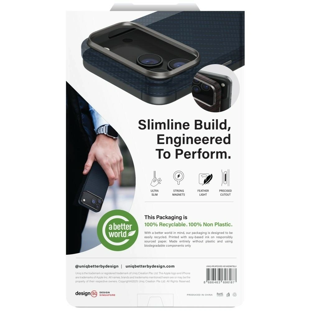 Etui UNIQ Keva EDGE do Apple iPhone 17 Pro Max Magclick Charging niebieski