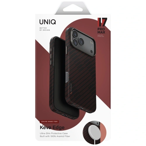 Etui UNIQ Keva EDGE do Apple iPhone 17 Pro Max Magclick Charging pomarańczowy