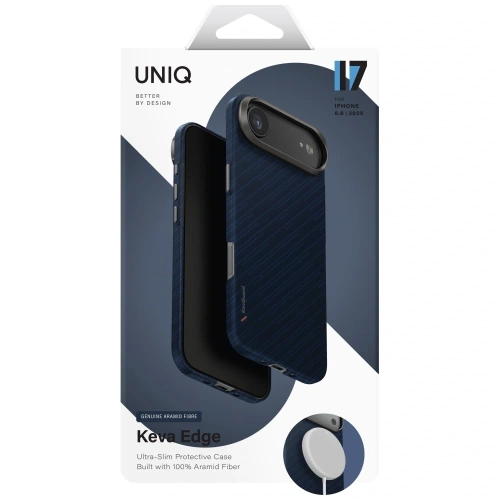 Etui UNIQ Keva EDGE do Apple iPhone Air Magclick Charging niebieski