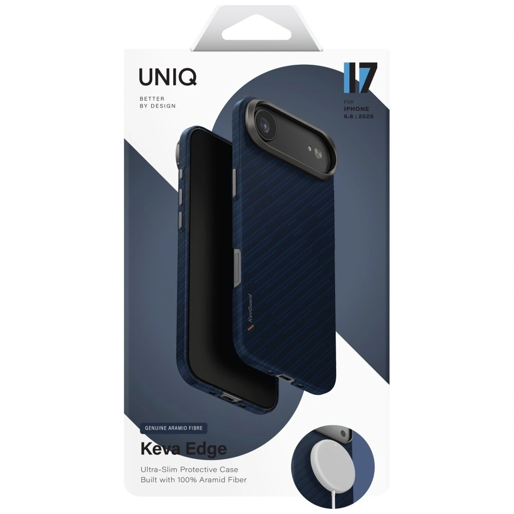 Etui UNIQ Keva EDGE do Apple iPhone Air Magclick Charging niebieski