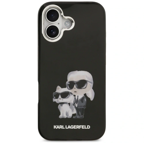 Etui Karl Lagerfeld IML Aquarelle Karl & Choupette & Logo MagSafe do Apple iPhone 17 czarny
