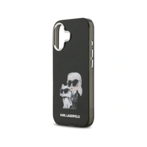 Etui Karl Lagerfeld IML Aquarelle Karl & Choupette & Logo MagSafe do Apple iPhone 17 czarny