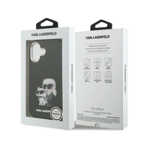 Etui Karl Lagerfeld IML Aquarelle Karl & Choupette & Logo MagSafe do Apple iPhone 17 czarny