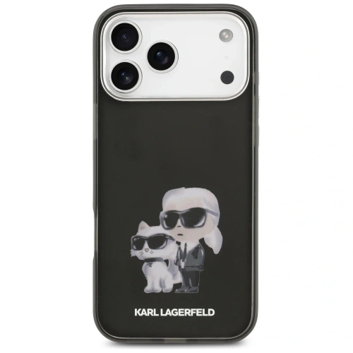 Etui Karl Lagerfeld IML Aquarelle Karl & Choupette & Logo MagSafe do Apple iPhone 17 Pro czarny
