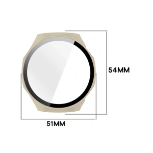 Etui ze szkłem do zegarka Bizon Case+Glass Watch do Huawei Watch GT6 Pro 46mm beżowe