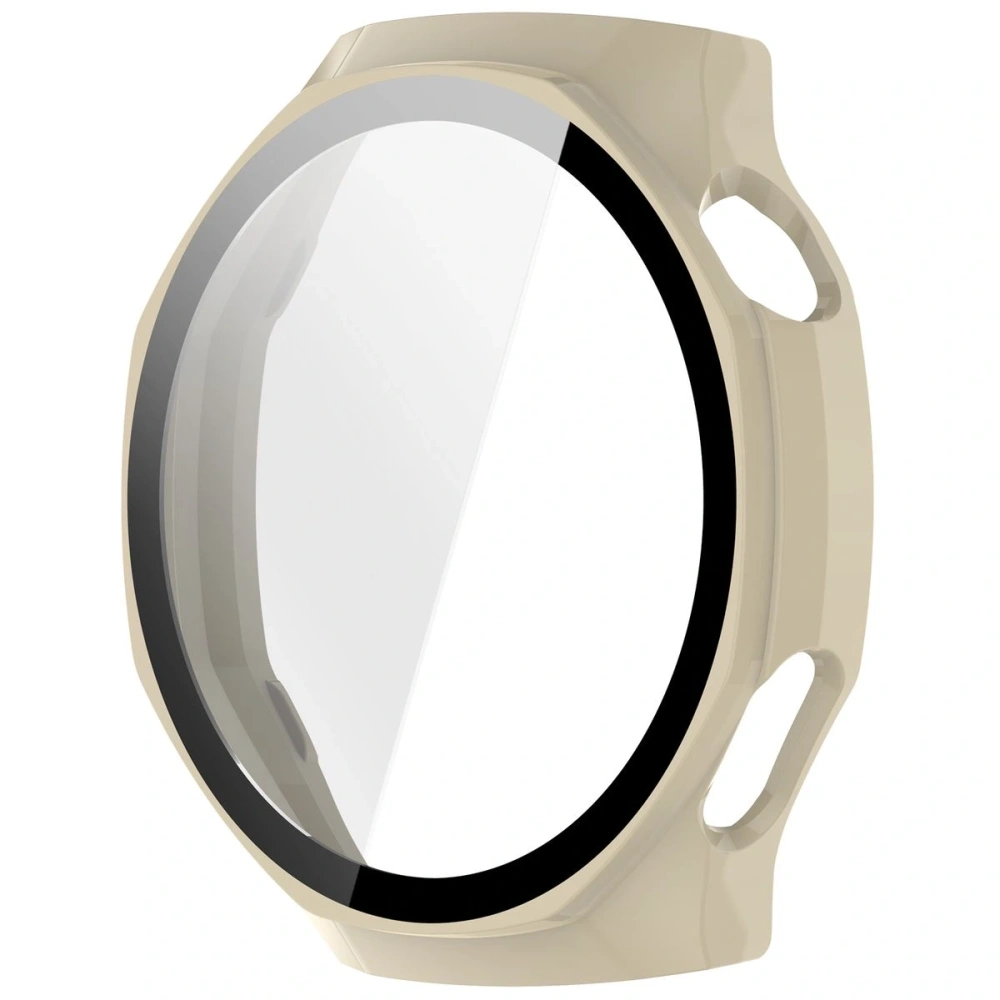 Etui ze szkłem do zegarka Bizon Case+Glass Watch do Huawei Watch GT6 Pro 46mm beżowe