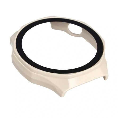 Etui ze szkłem do zegarka Bizon Case+Glass Watch do Huawei Watch GT6 Pro 46mm beżowe