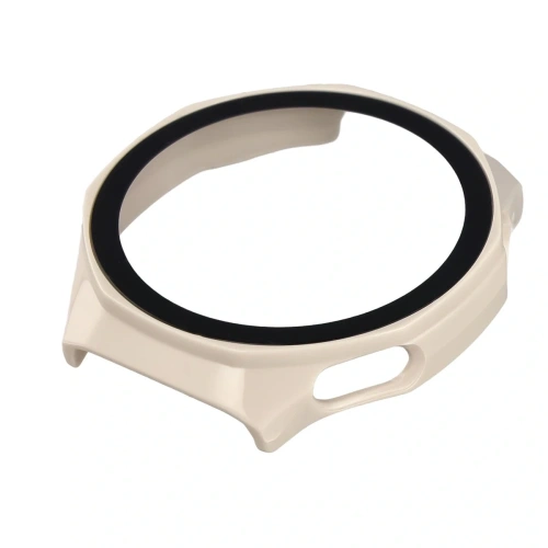 Etui ze szkłem do zegarka Bizon Case+Glass Watch do Huawei Watch GT6 Pro 46mm beżowe