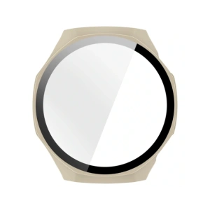 Etui ze szkłem do zegarka Bizon Case+Glass Watch do Huawei Watch GT6 Pro 46mm beżowe