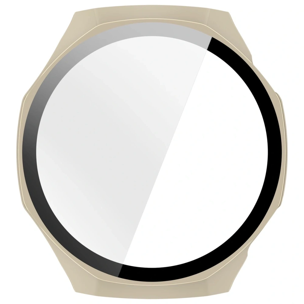 Etui ze szkłem do zegarka Bizon Case+Glass Watch do Huawei Watch GT6 Pro 46mm beżowe