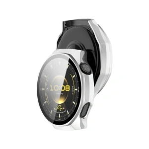 Etui ze szkłem do zegarka Bizon Case+Glass Watch do Huawei Watch GT6 Pro 46mm matowe srebrne