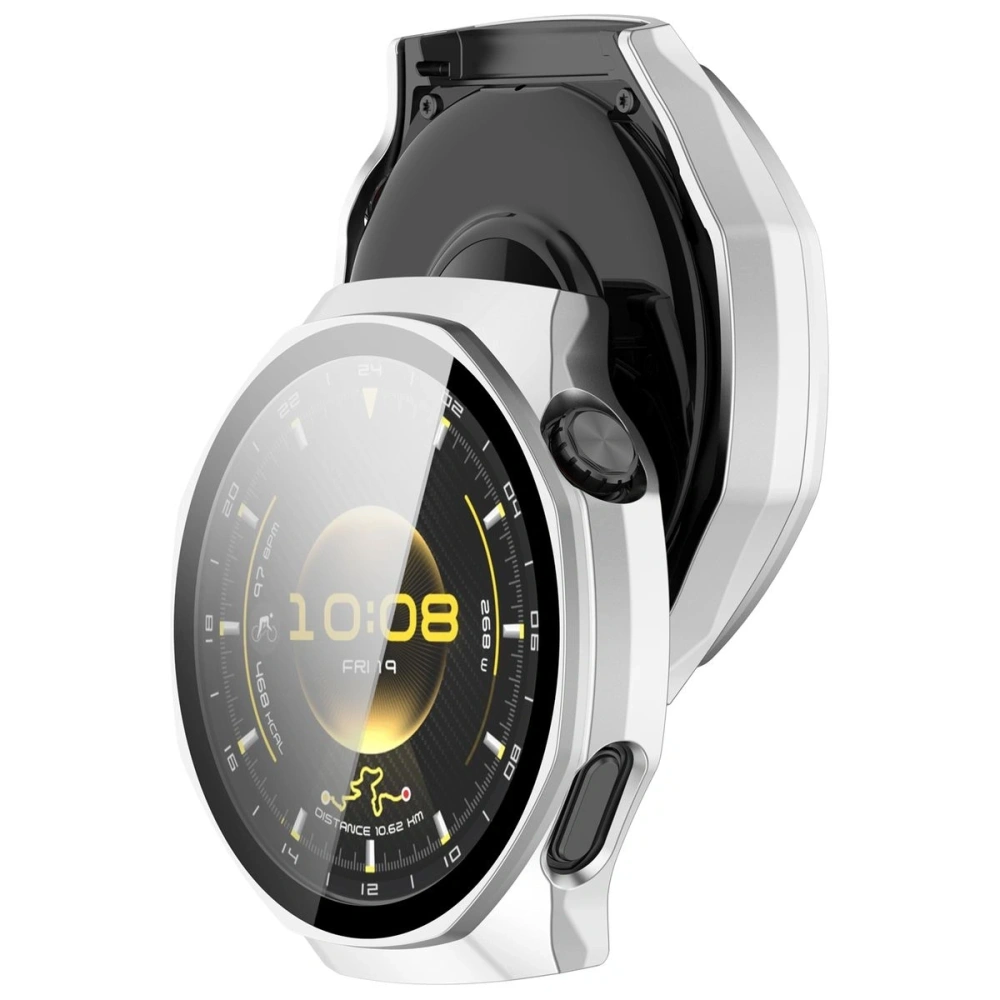 Etui ze szkłem do zegarka Bizon Case+Glass Watch do Huawei Watch GT6 Pro 46mm matowe srebrne
