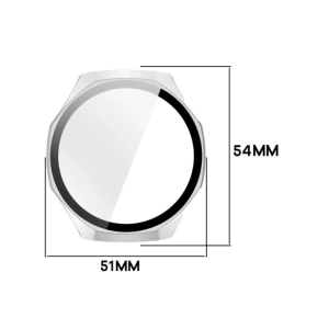 Etui ze szkłem do zegarka Bizon Case+Glass Watch do Huawei Watch GT6 Pro 46mm matowe srebrne