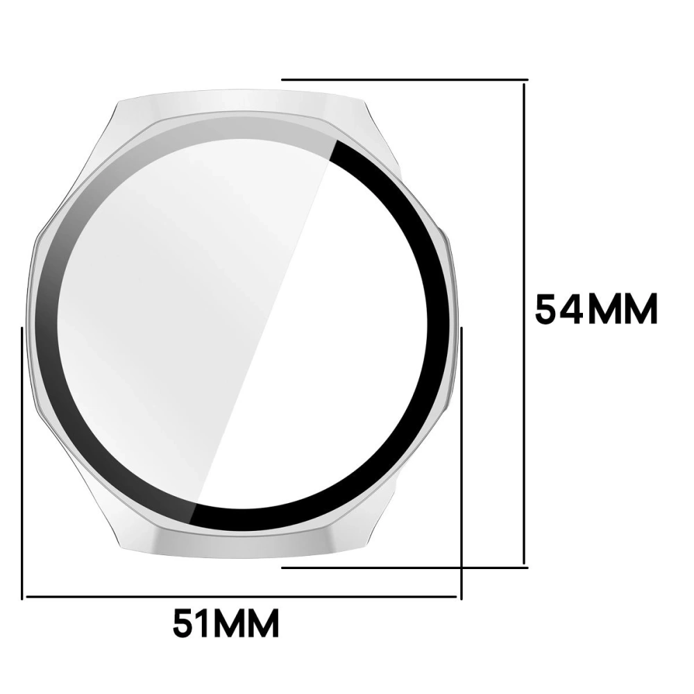 Etui ze szkłem do zegarka Bizon Case+Glass Watch do Huawei Watch GT6 Pro 46mm matowe srebrne