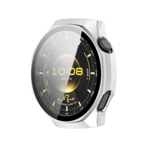 Etui ze szkłem do zegarka Bizon Case+Glass Watch do Huawei Watch GT6 Pro 46mm matowe srebrne