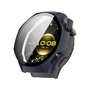 Etui ze szkłem do zegarka Bizon Case+Glass Watch do Huawei Watch GT6 Pro 46mm niebieskie